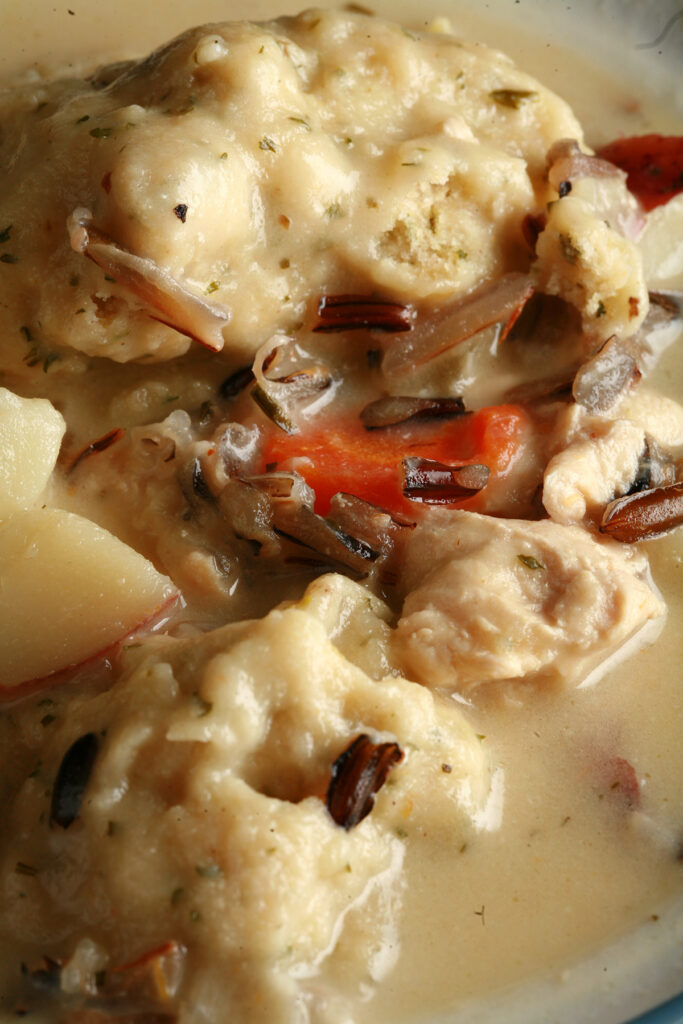 Gluten Free Creamy Chicken Wild Rice Soup Recipe with Dumplings ...