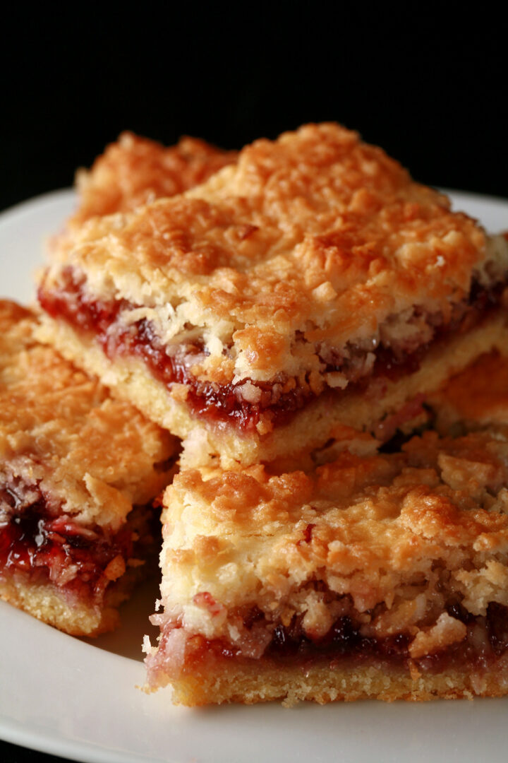 Gluten Free Raspberry Bars with Crunchy Coconut Topping Beyond Flour