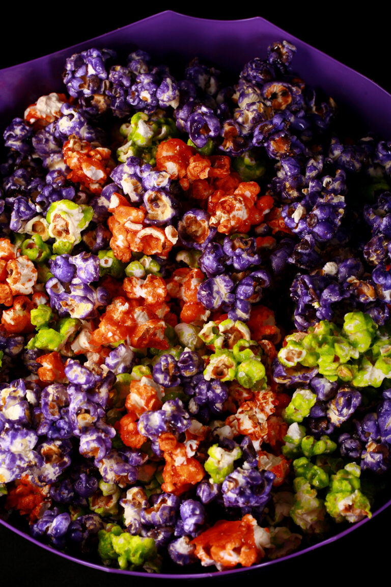 Easy Glazed Halloween Popcorn Recipe [Jello Popcorn] Beyond Flour