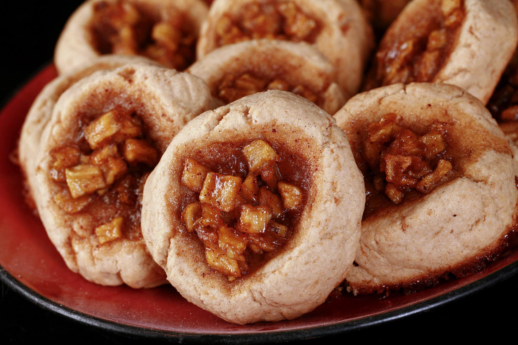 A plate of gluten-free apple pie cookies.
