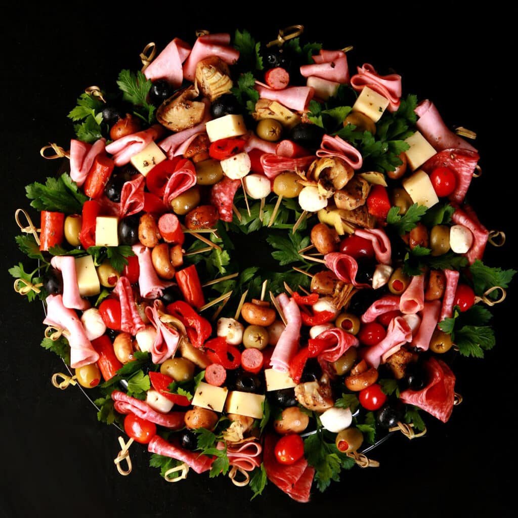 Antipasto Christmas Charcuterie Wreath Beyond Flour