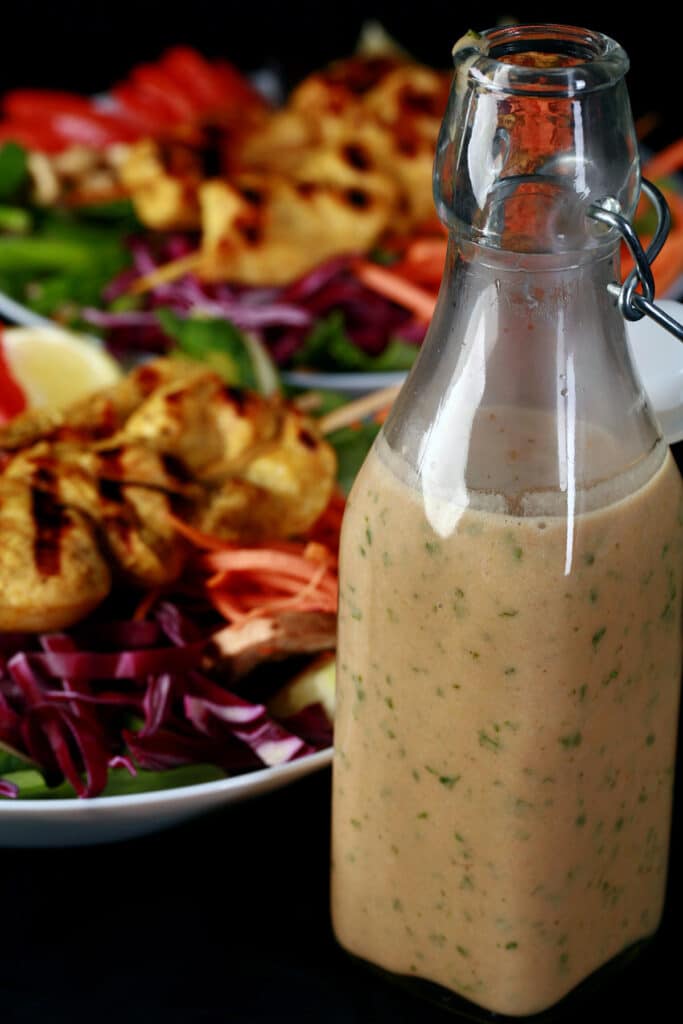 Chicken Satay Salad Recipe [with Peanut Dressing] Beyond Flour