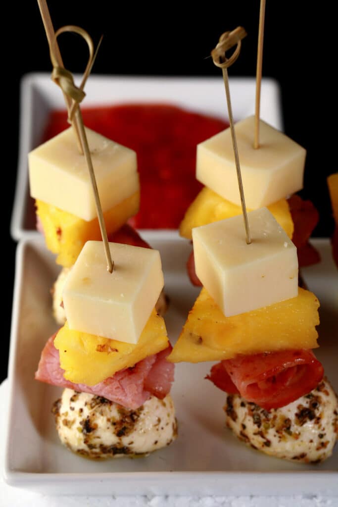 Easy Hawaiian Pizza Skewers Beyond Flour