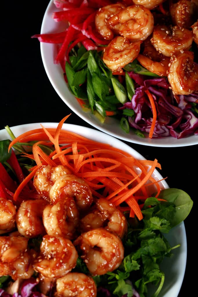 Honey Ginger Shrimp Salad - Beyond Flour