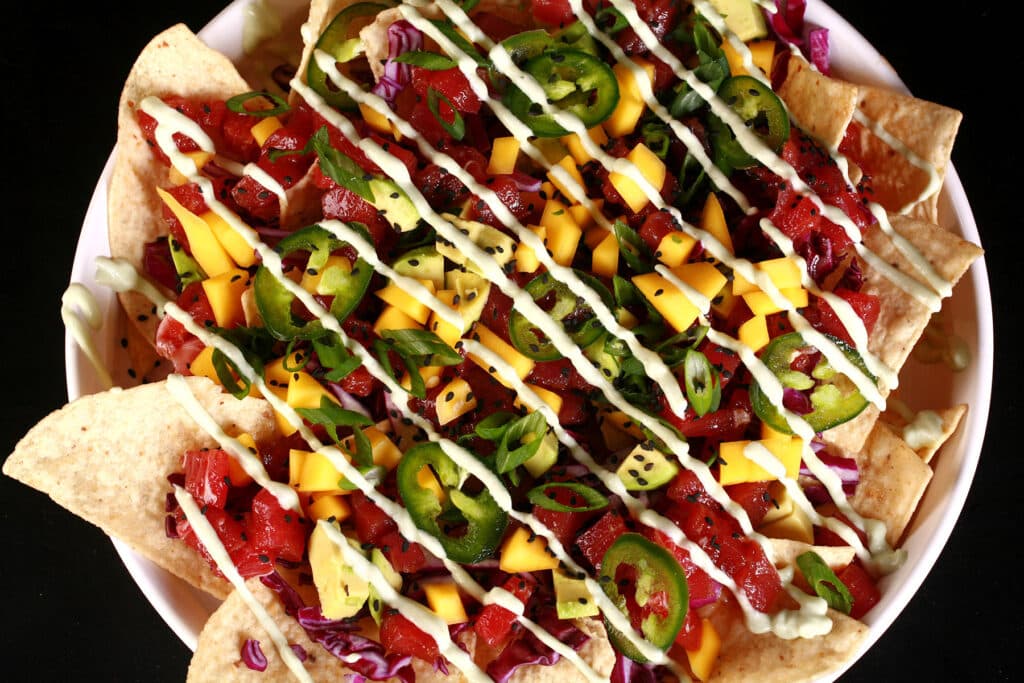 Spicy Ahi Tuna Nachos Recipe [Gluten Free!] Beyond Flour