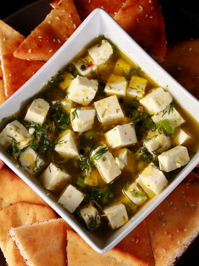 Lemon Herb Marinated Feta Cheese Beyond Flour