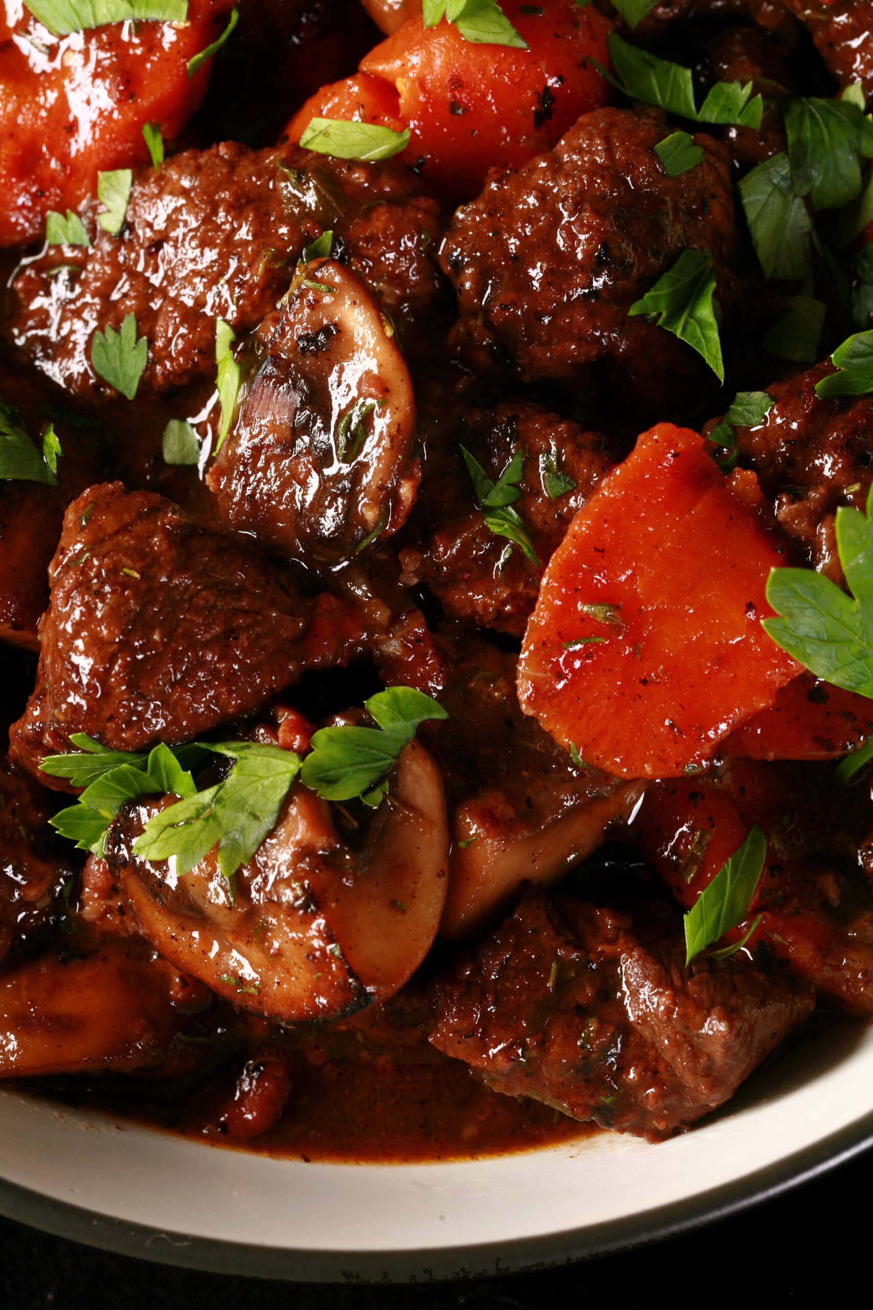 A bowl of elk stew.