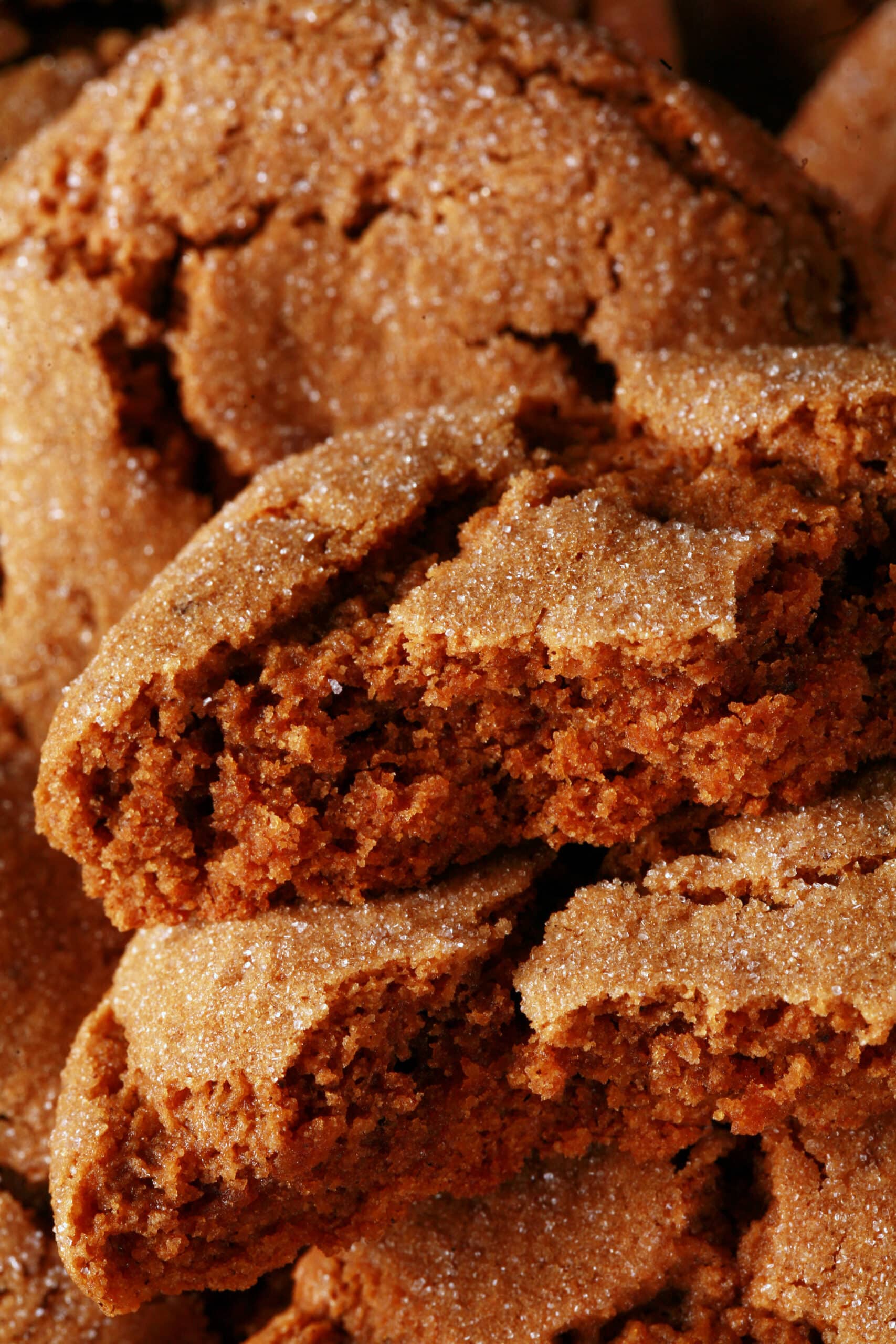 A plate of gluten free ginger molasses cookies.
