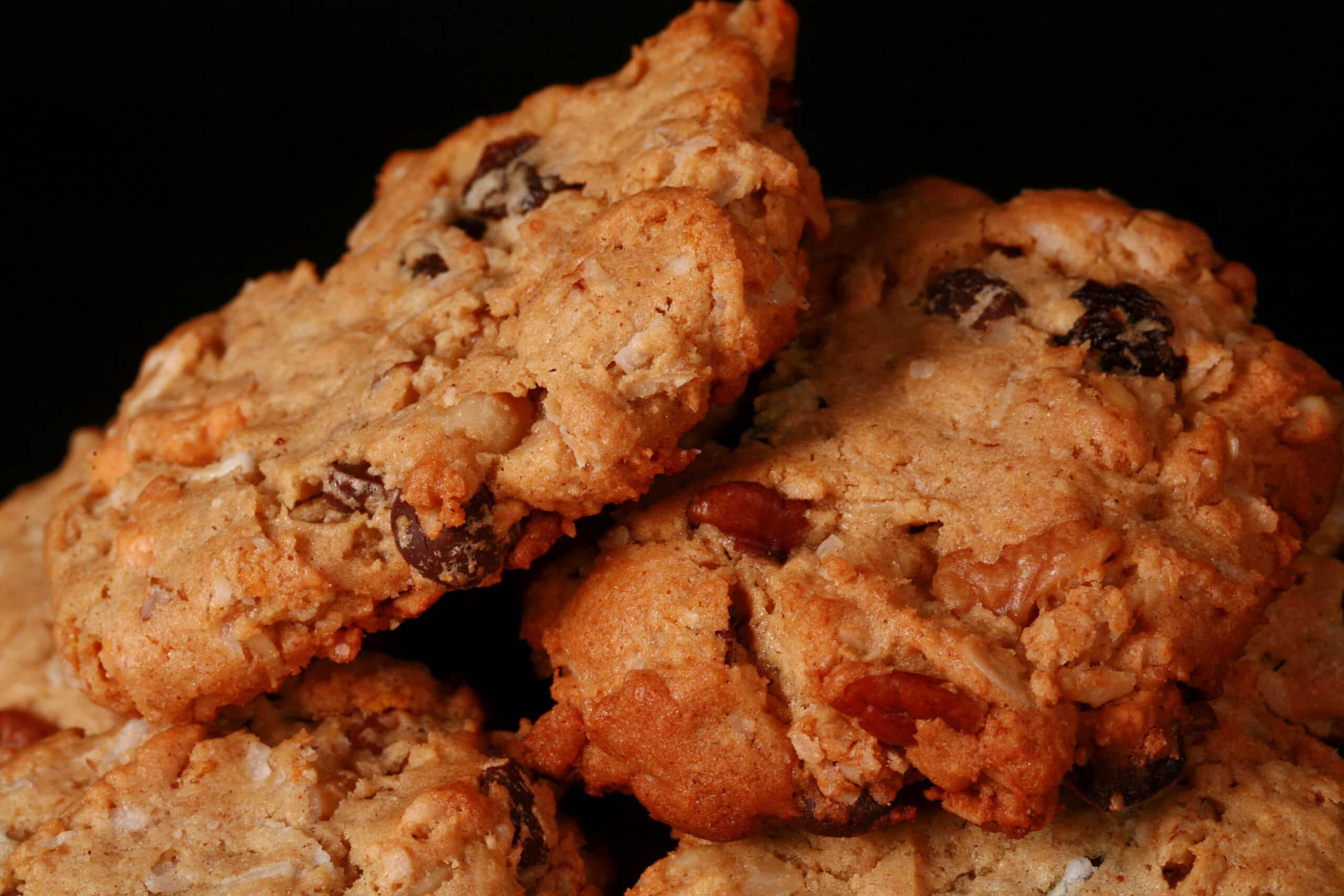 A plate of gluten-free cowboy cookies.